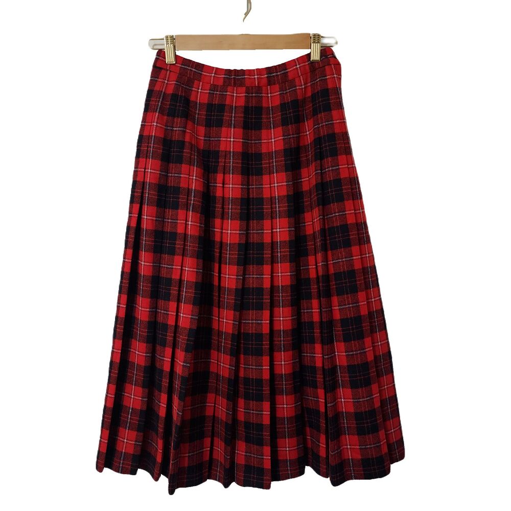 Vintage Pendleton Authentic Cunningham Tartan Wool Skirt 4P USA Made Pleated